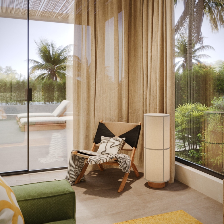 Samui Invest villa living kitchen